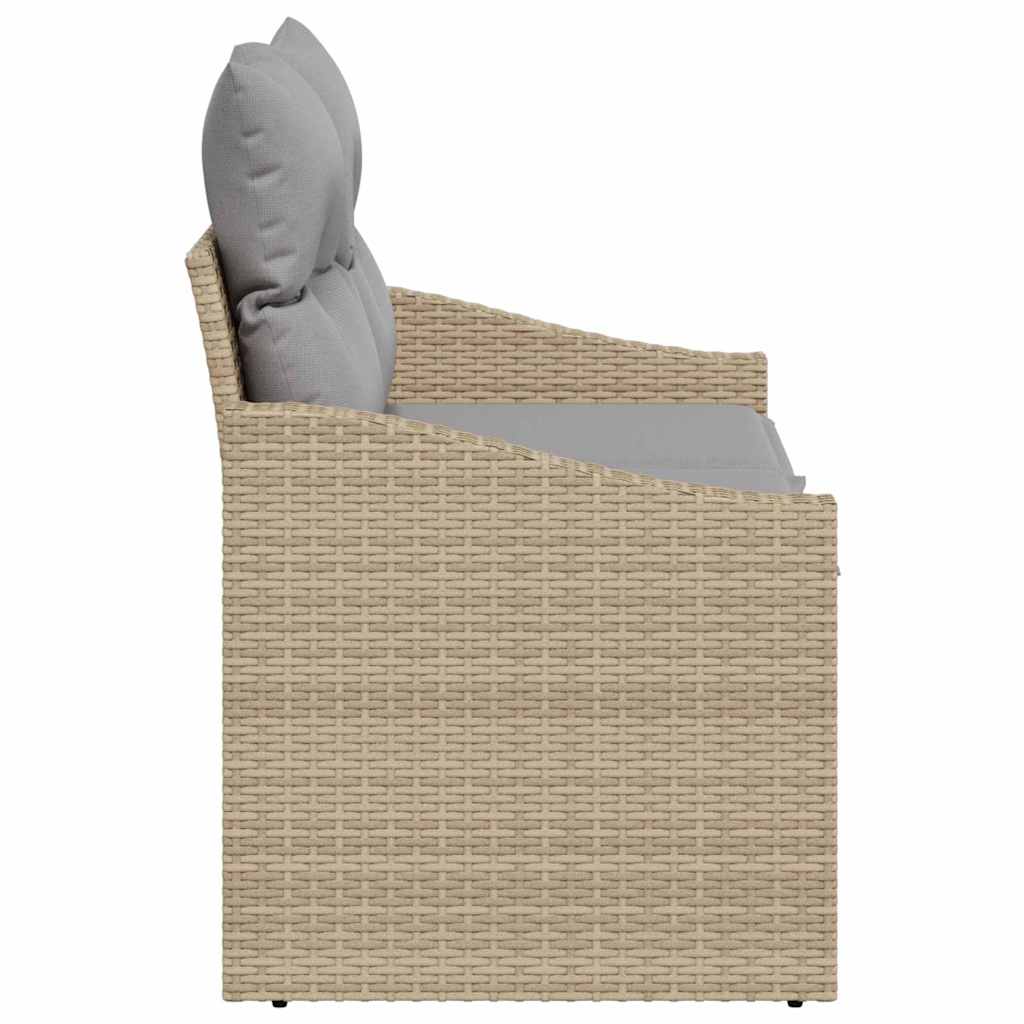 Hagemøbelsofa med pute Beige 123 x 62 x 69cm polyrotting