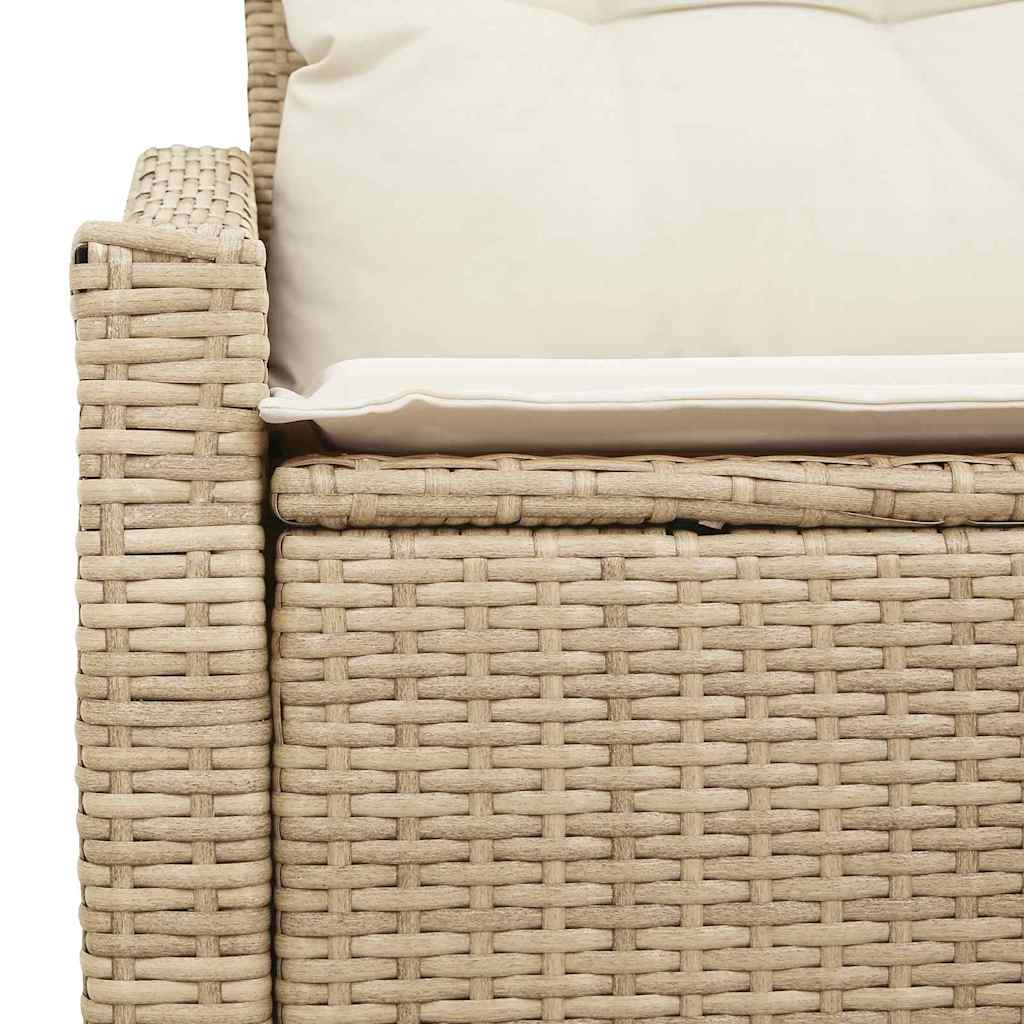 Hagemøbelsofa med pute Beige 123 x 62 x 69cm polyrotting