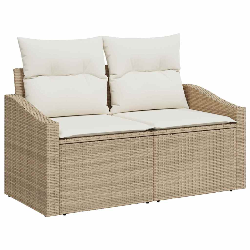 Hagemøbelsofa med pute Beige 123 x 62 x 69cm polyrotting