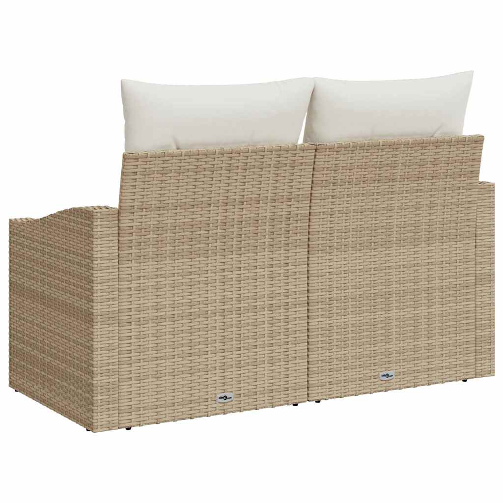 Hagemøbelsofa med pute Beige 123 x 62 x 69cm polyrotting