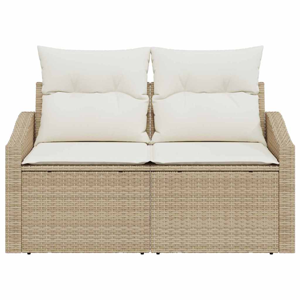 Hagemøbelsofa med pute Beige 123 x 62 x 69cm polyrotting