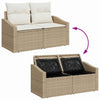 Hagemøbelsofa med pute Beige 123 x 62 x 69cm polyrotting