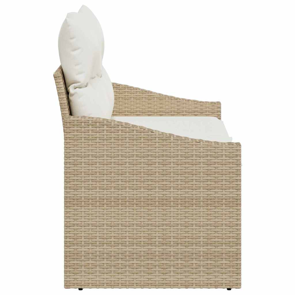 Hagemøbelsofa med pute Beige 123 x 62 x 69cm polyrotting