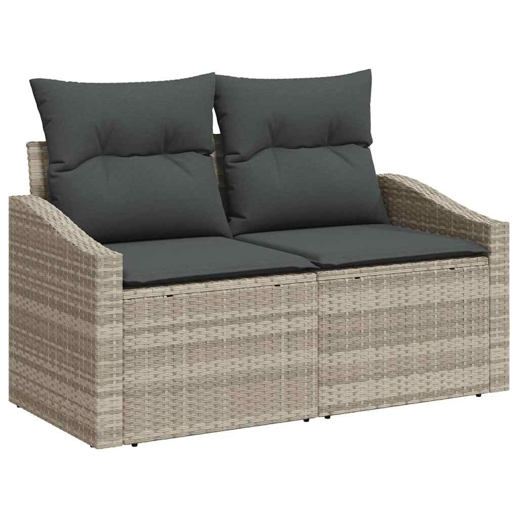 Hagemøbelsofa med pute Grå 123 x 62 x 69cm polyrotting