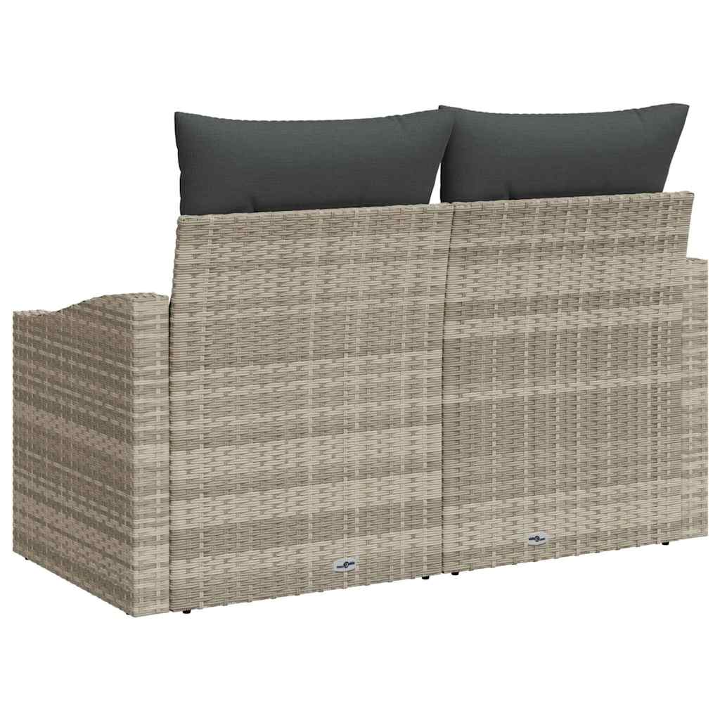Hagemøbelsofa med pute Grå 123 x 62 x 69cm polyrotting