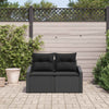 Hagemøbelsofa med pute Svart 123 x 62 x 69cm polyrotting