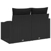 Hagemøbelsofa med pute Svart 123 x 62 x 69cm polyrotting