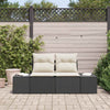 Hagemøbelsofa med pute Svart 123 x 62 x 69cm polyrotting
