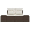 Hagemøbelsofa med pute Brun 123 x 62 x 69cm polyrotting