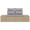 Hagemøbelsofa med pute Beige 123 x 62 x 69cm polyrotting