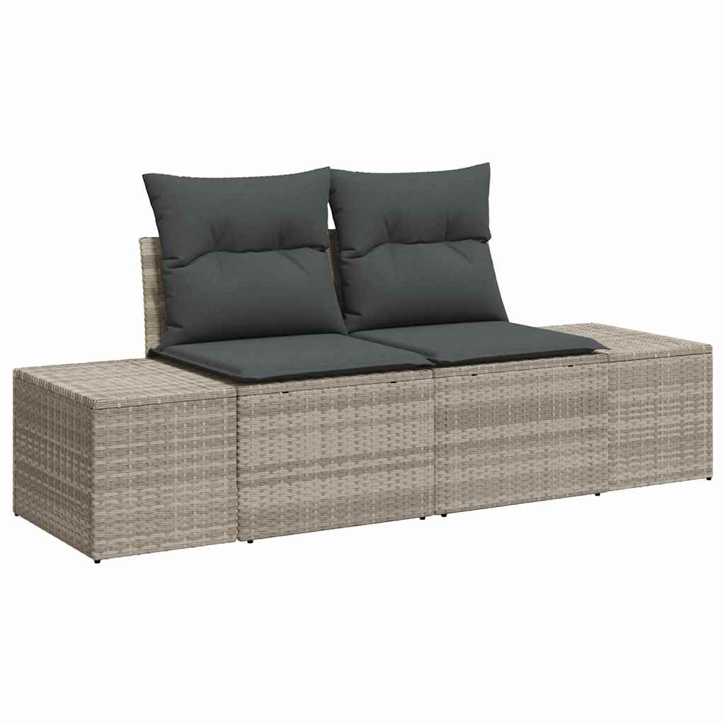 Hagemøbelsofa med pute Grå 123 x 62 x 69cm polyrotting