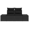 Hagemøbelsofa med pute Svart 123 x 62 x 69cm polyrotting