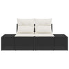 Hagemøbelsofa med pute Svart 123 x 62 x 69cm polyrotting