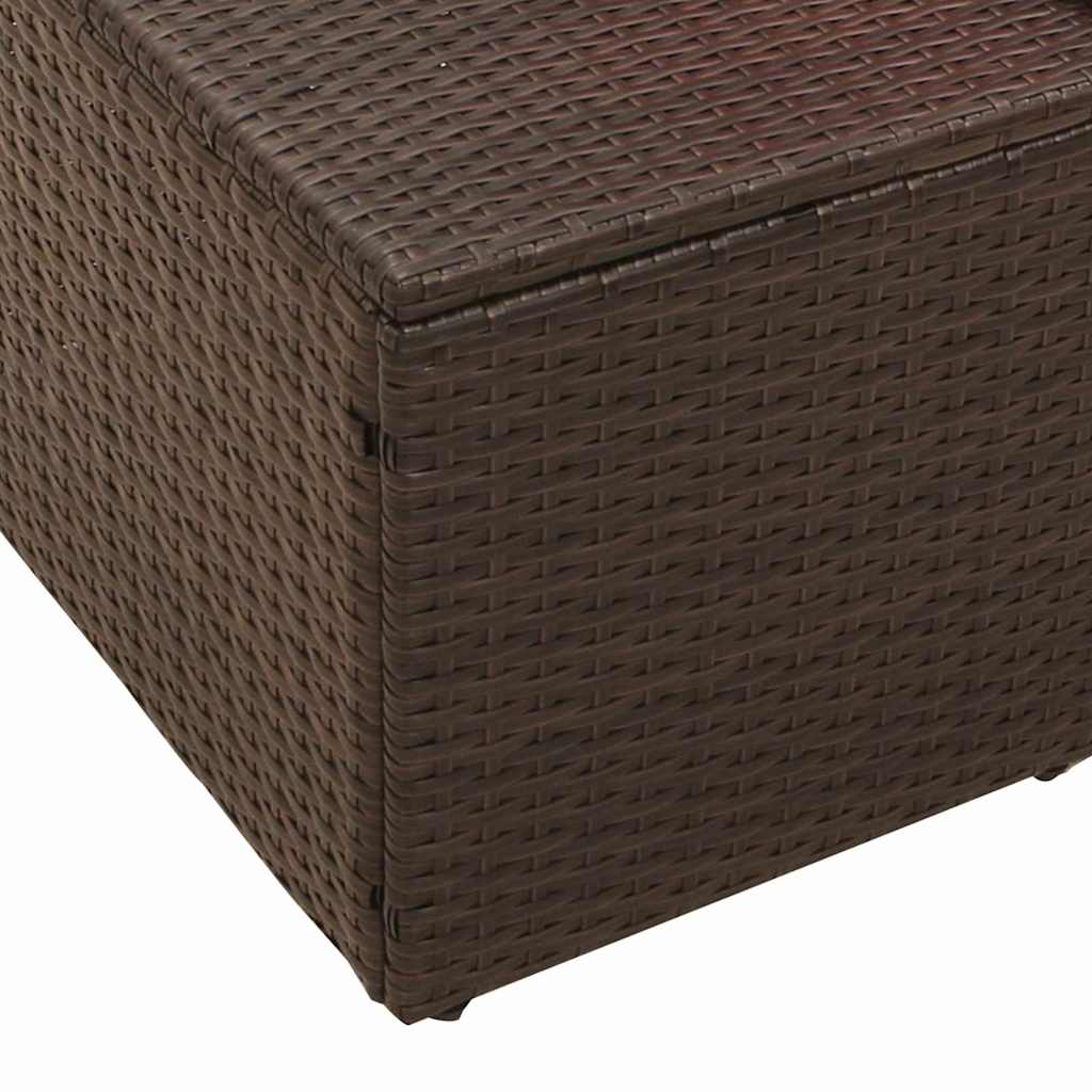 Hagemøbelsofa med pute Brun 123 x 62 x 69cm polyrotting