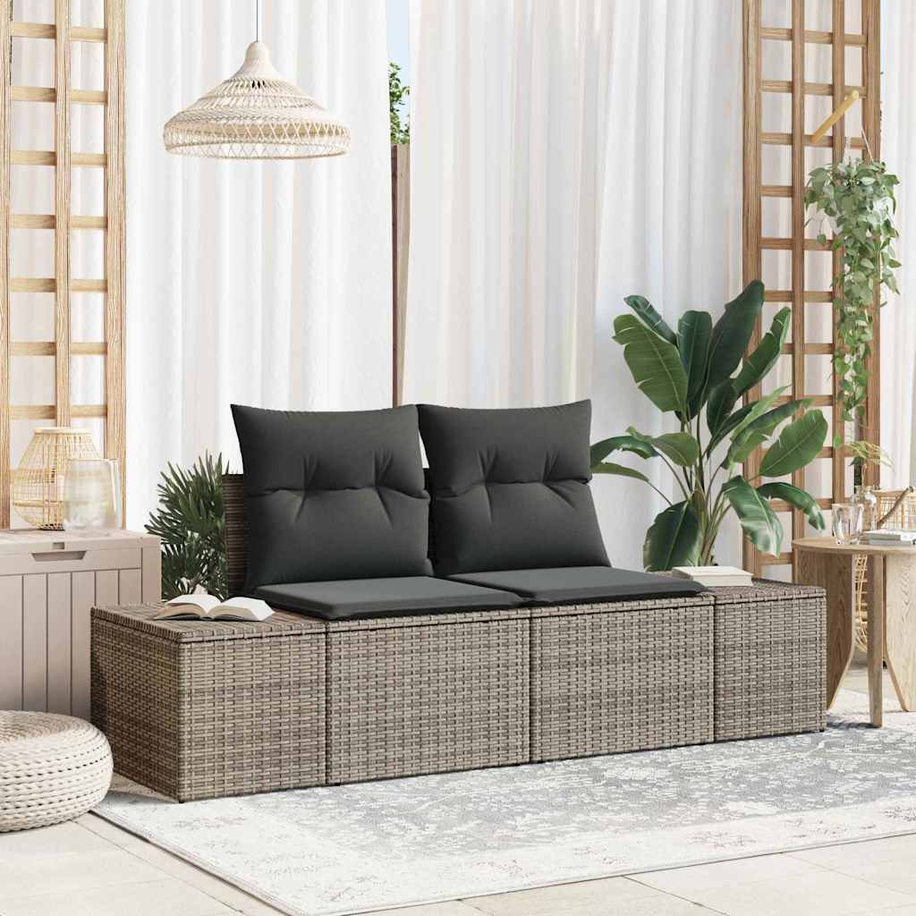 Hagemøbelsofa Grå 123 x 62 x 69cm polyrotting
