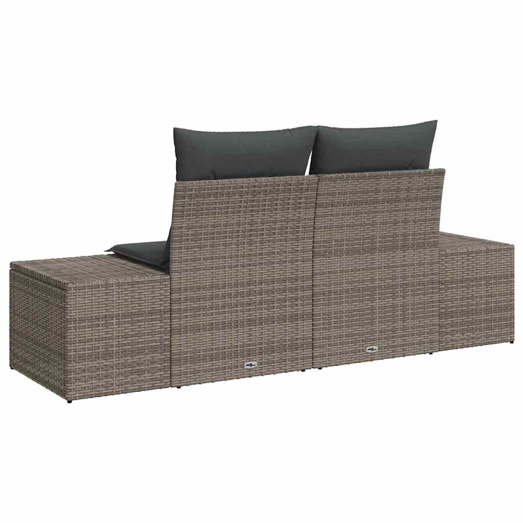 Hagemøbelsofa Grå 123 x 62 x 69cm polyrotting