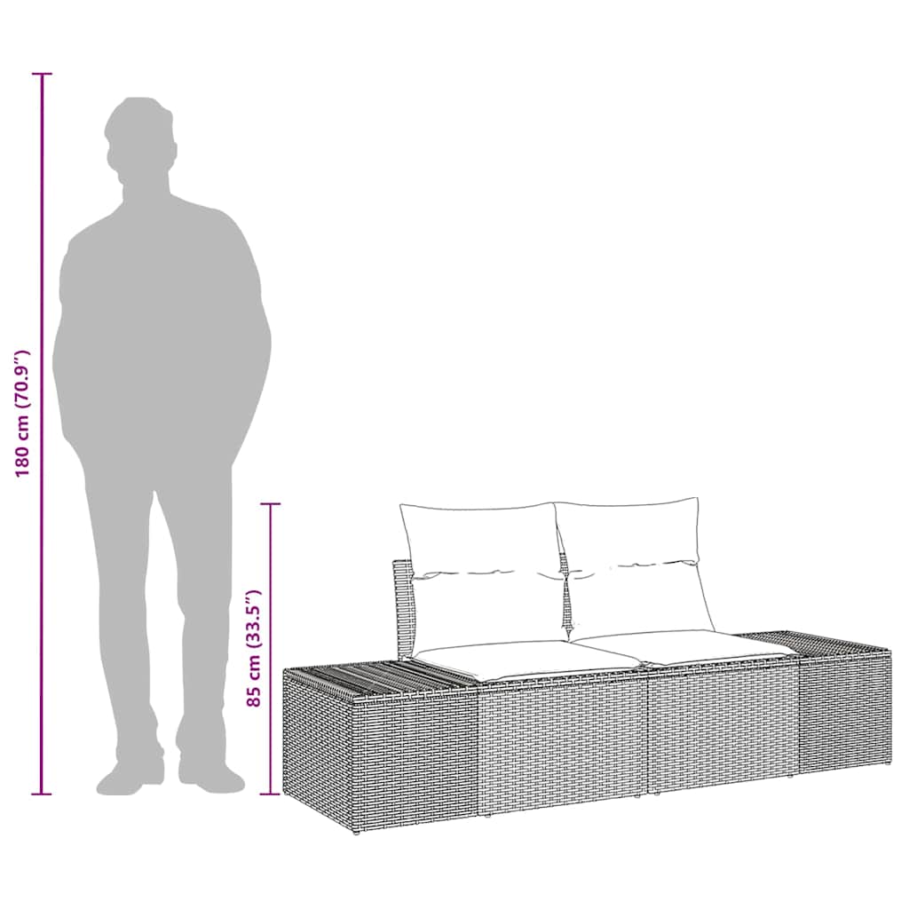 Hagemøbelsofa Grå 123 x 62 x 69cm polyrotting
