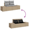 Hagemøbelsofa med pute Beige 123 x 62 x 69cm polyrotting