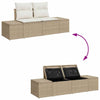 Hagemøbelsofa med pute Beige 123 x 62 x 69cm polyrotting