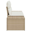 Hagemøbelsofa med pute Beige 123 x 62 x 69cm polyrotting