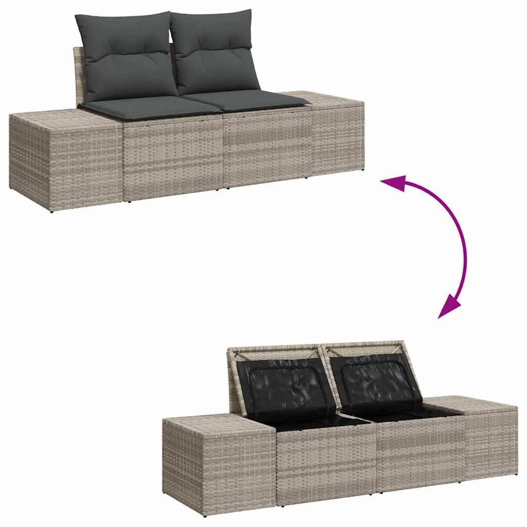 Hagemøbelsofa Grå 123 x 62 x 69cm polyrotting