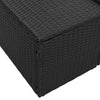 Hagemøbelsofa med pute Svart 123 x 62 x 69cm polyrotting