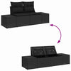 Hagemøbelsofa med pute Svart 123 x 62 x 69cm polyrotting