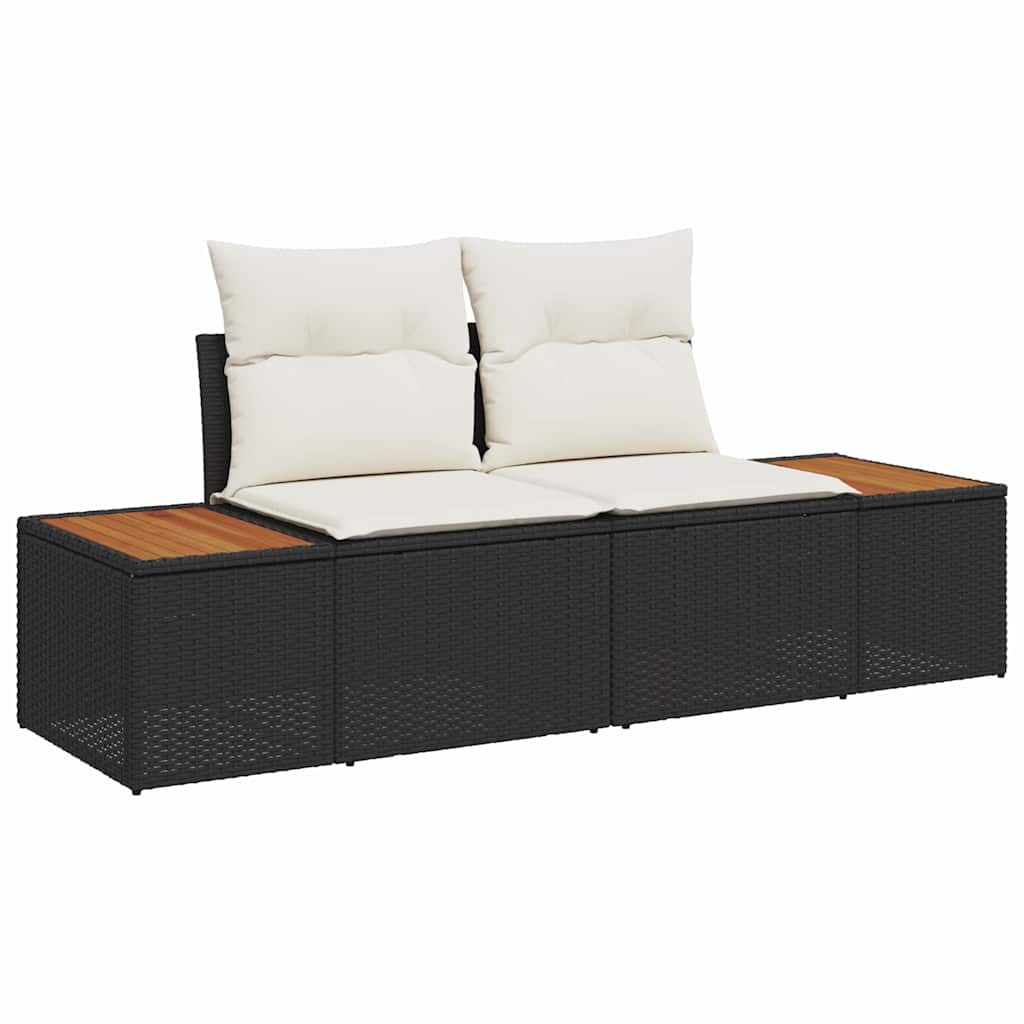 Hagemøbelsofa Svart 184 x 62 x 85cm polyrotting