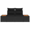 Hagemøbelsofa Svart 184 x 62 x 85cm polyrotting