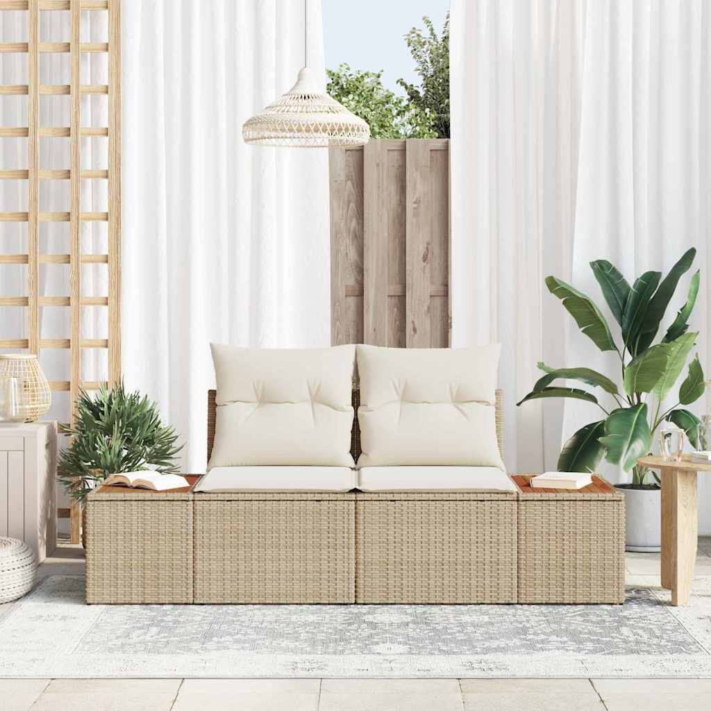 Hagemøbelsofa Beige 184 x 62 x 85cm polyrotting