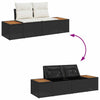 Hagemøbelsofa Svart 184 x 62 x 85cm polyrotting