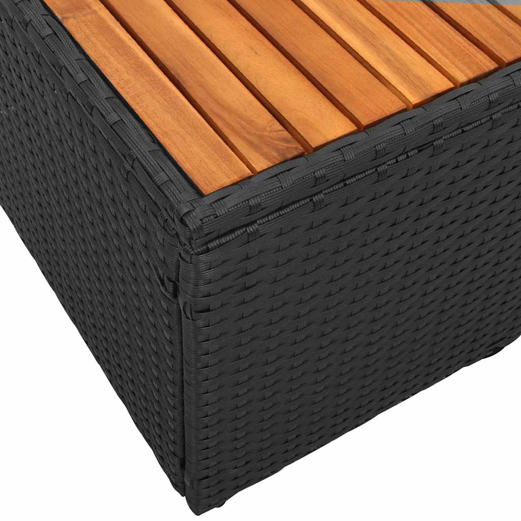 Hagemøbelsofa Svart 184 x 62 x 85cm polyrotting