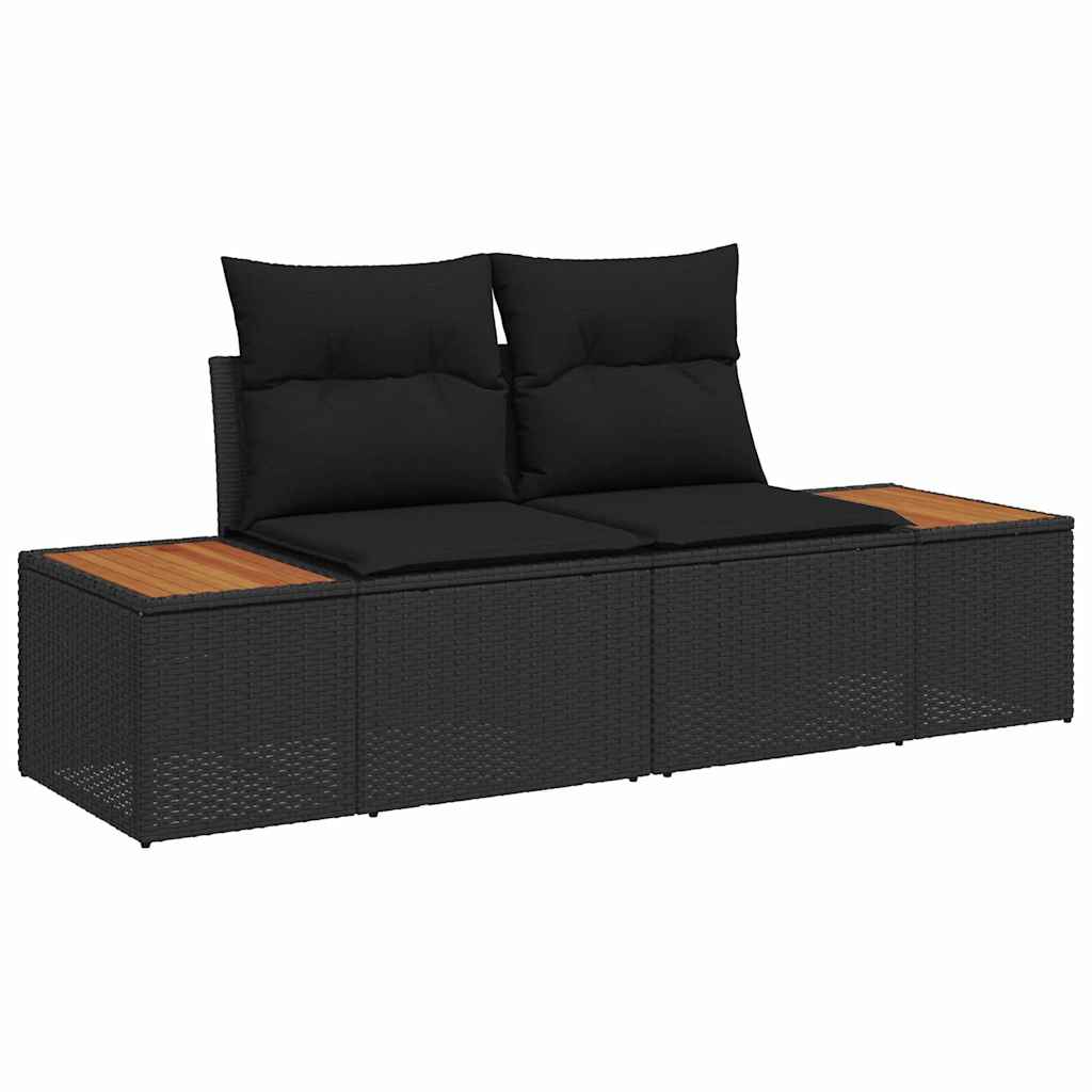 Hagemøbelsofa Svart 184 x 62 x 85cm polyrotting