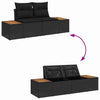 Hagemøbelsofa Svart 184 x 62 x 85cm polyrotting