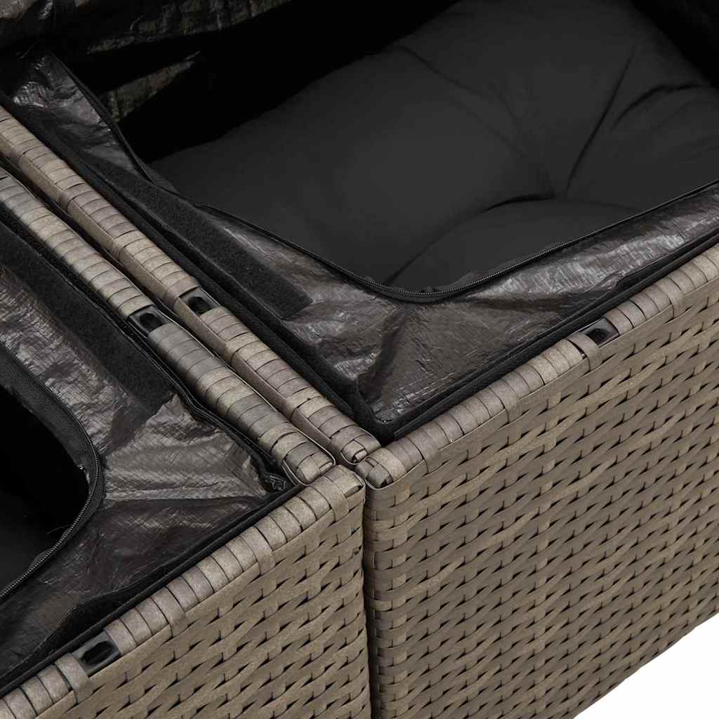 Hagemøbelsofa Grå 184 x 62 x 85cm polyrotting