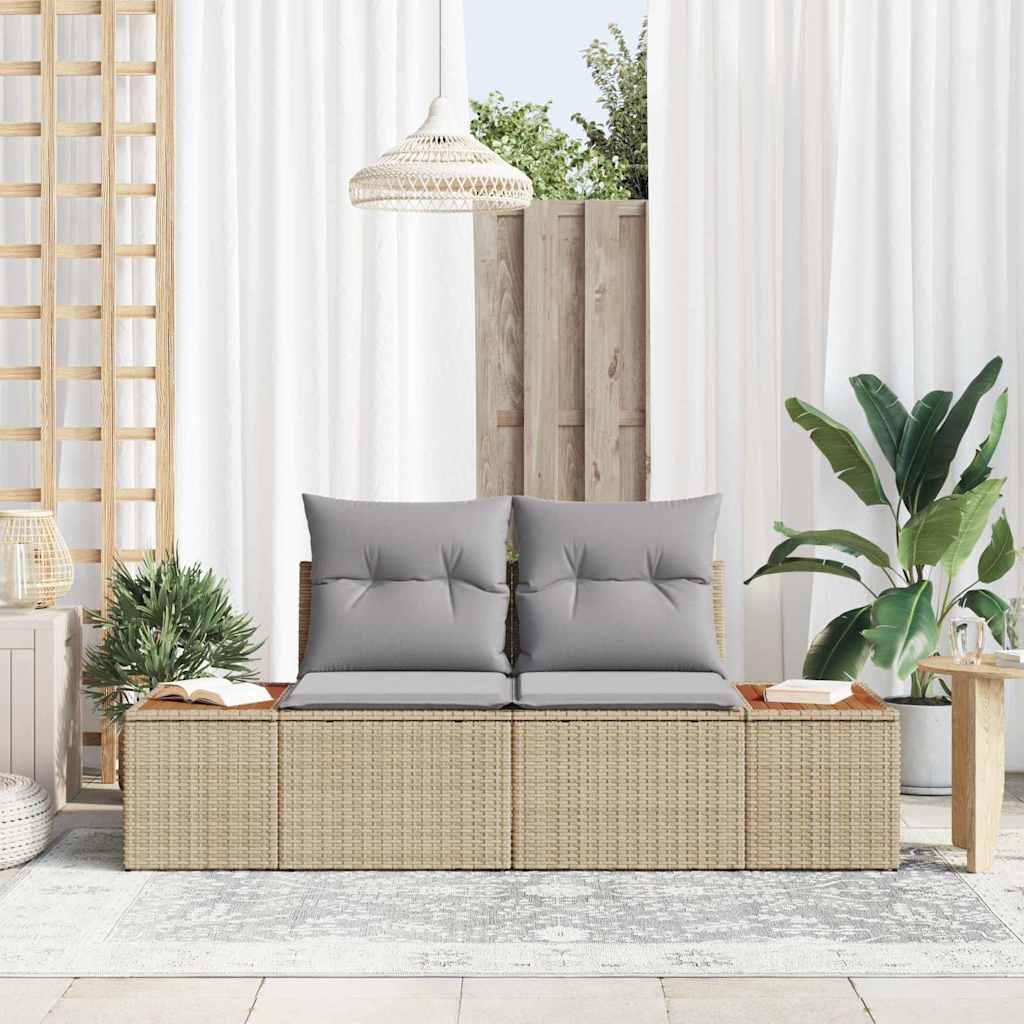 Hagemøbelsofa Beige 184 x 62 x 85cm polyrotting