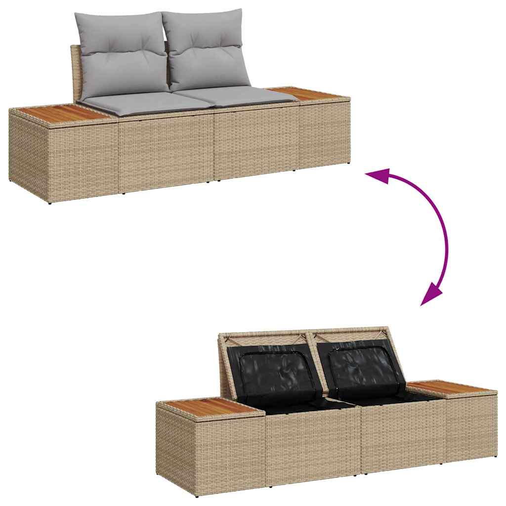 Hagemøbelsofa Beige 184 x 62 x 85cm polyrotting