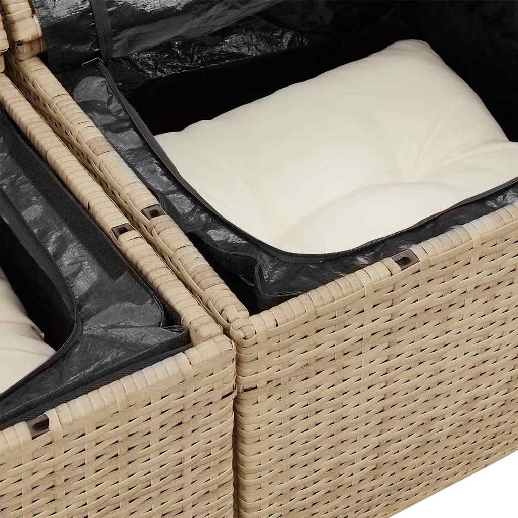 Hagemøbelsofa Beige 184 x 62 x 85cm polyrotting
