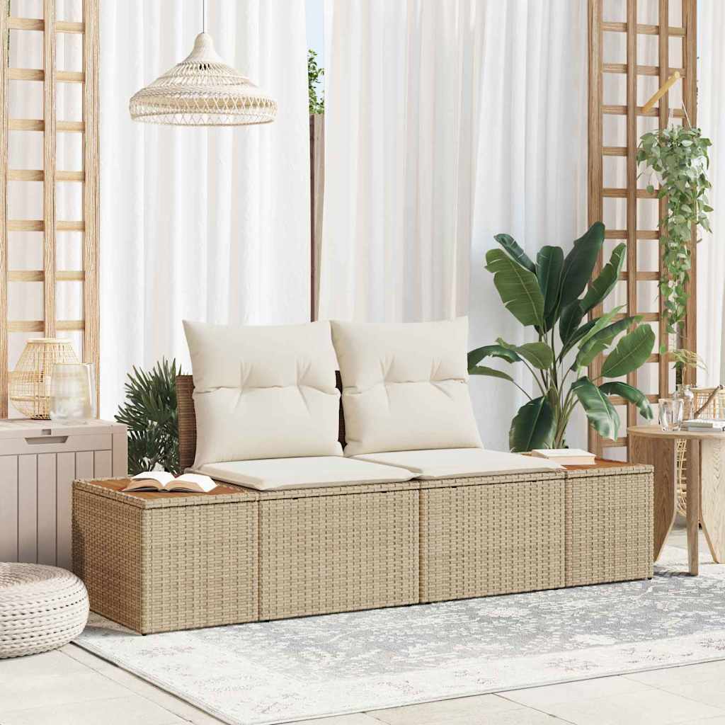 Hagemøbelsofa Beige 184 x 62 x 85cm polyrotting