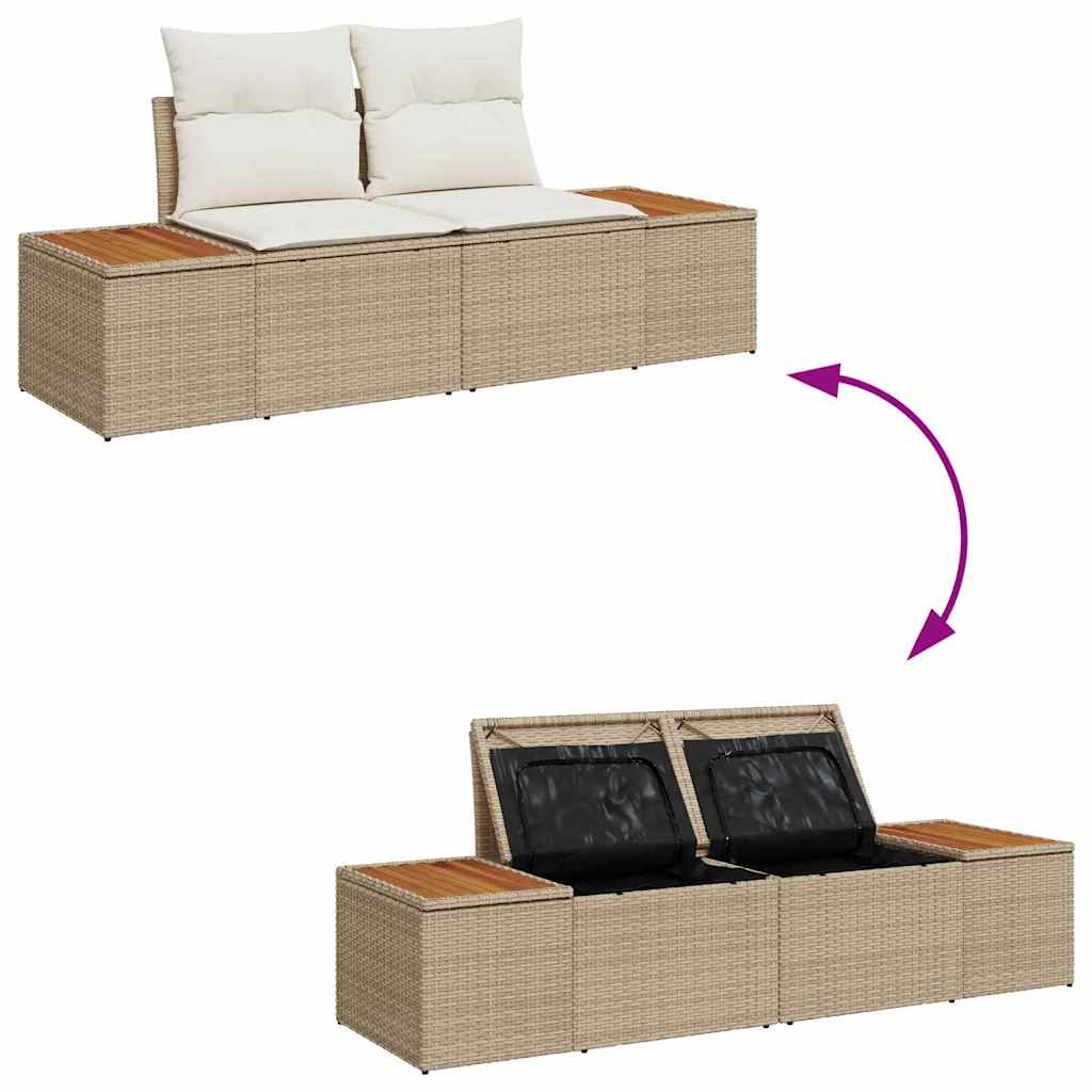 Hagemøbelsofa Beige 184 x 62 x 85cm polyrotting