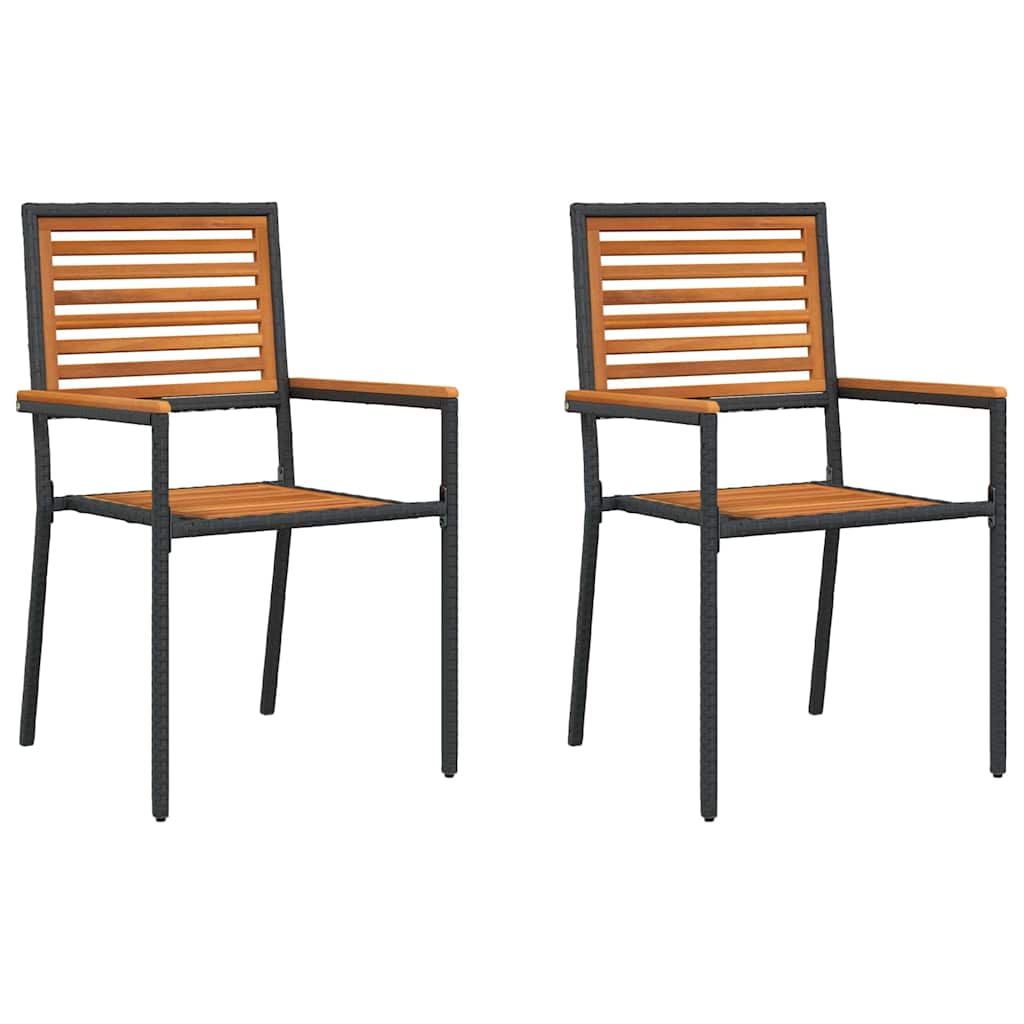 Hage stabelstoler 2 pcs Brun og svart