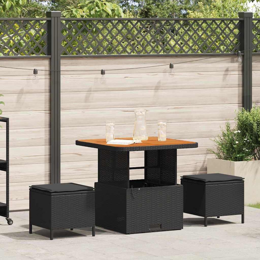 Hage Spisegruppe Svart Poly rattan