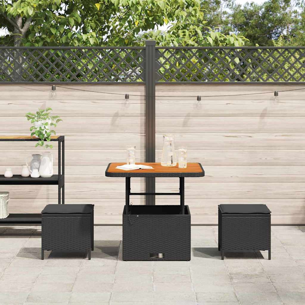 Hage Spisegruppe Svart Poly rattan