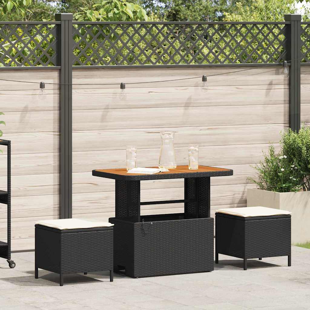 Hage Spisegruppe Svart Poly rattan