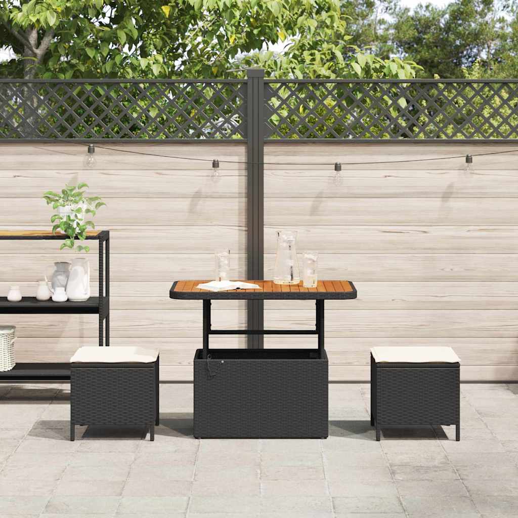 Hage Spisegruppe Svart Poly rattan