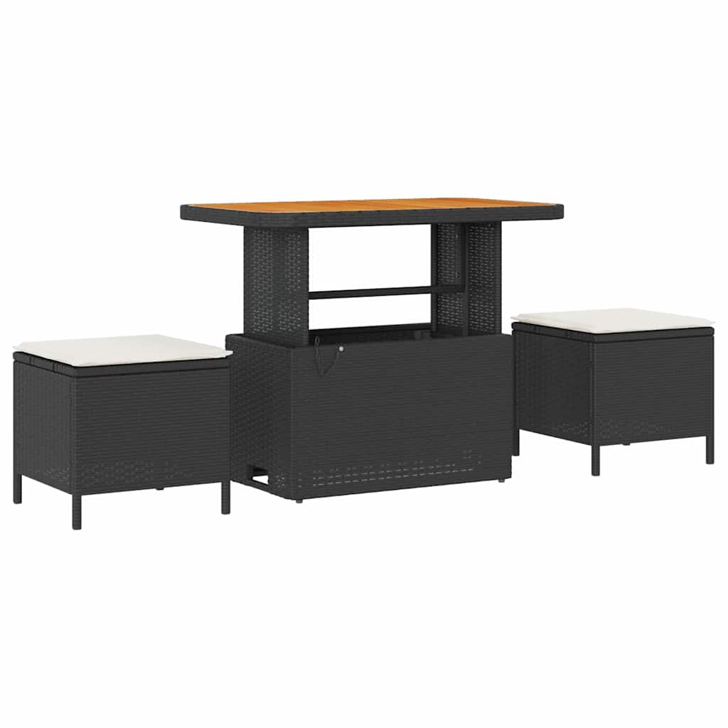 Hage Spisegruppe Svart Poly rattan
