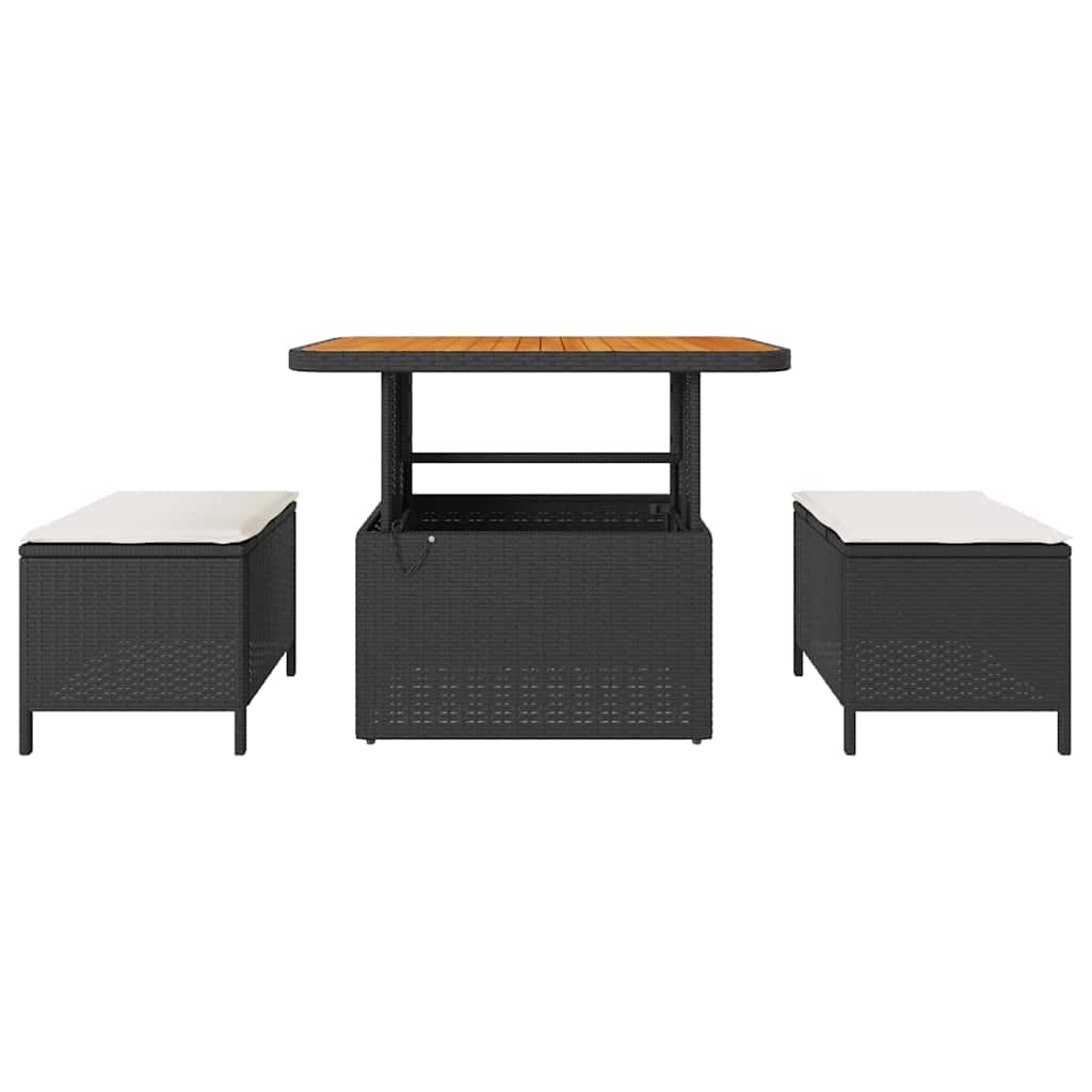 Hage Spisegruppe Svart Poly rattan