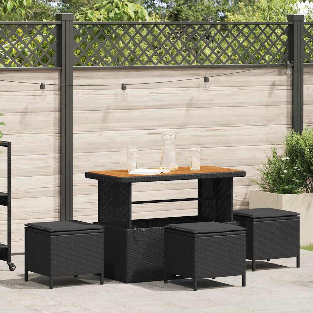 Hage Spisegruppe Svart Poly rattan