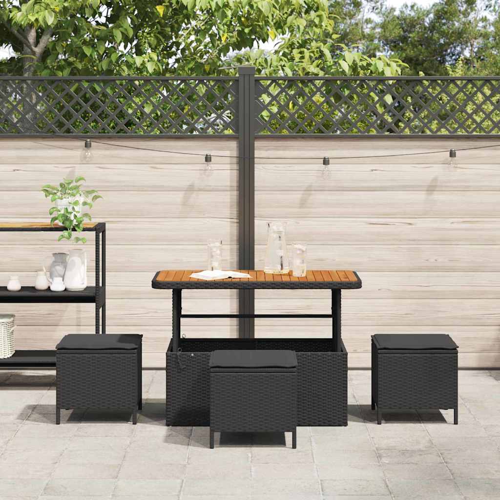 Hage Spisegruppe Svart Poly rattan