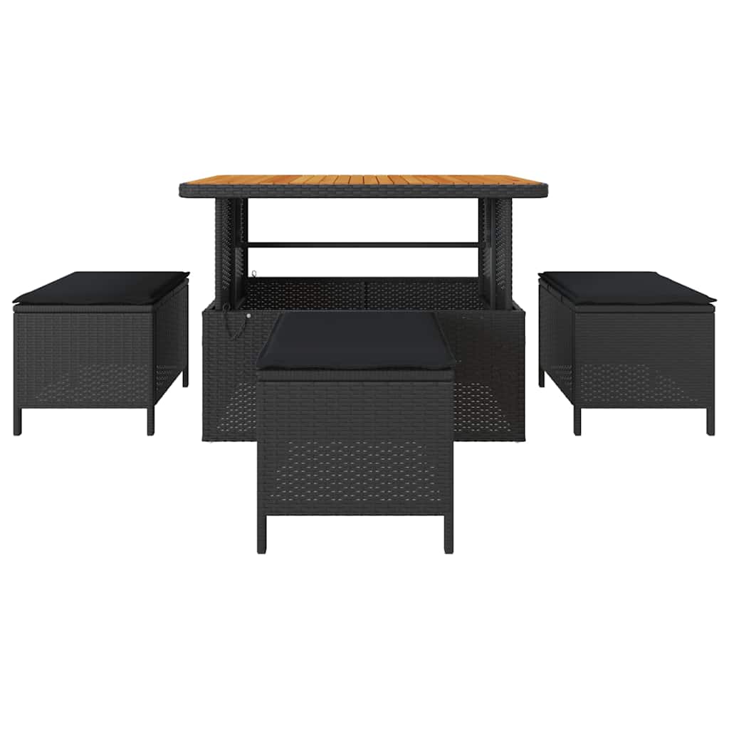 Hage Spisegruppe Svart Poly rattan